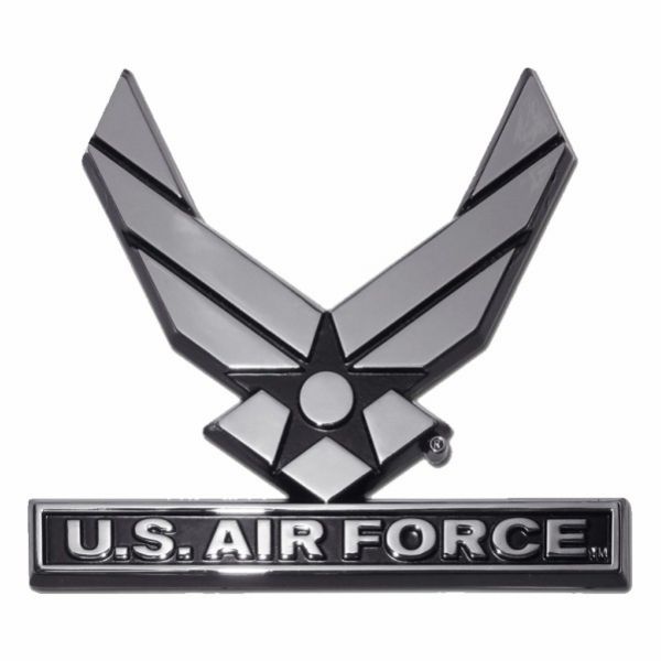 CHROME EMBLEM AIR FORCE EMBLEM