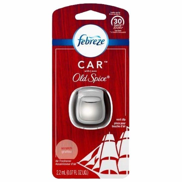 Febreze Car Vent Clips Air Freshener and Odor Eliminator, Old Spice
