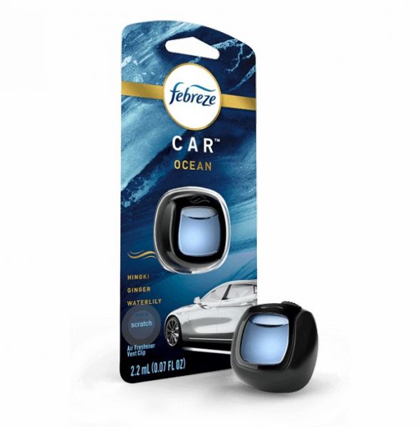 Febreze  Car Vent Clips Air Freshener and Odor Eliminator, Ocean