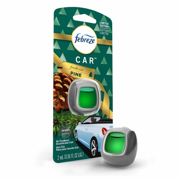 Febreze Car Vent Clips Air Freshener and Odor Eliminator, Fresh Pine