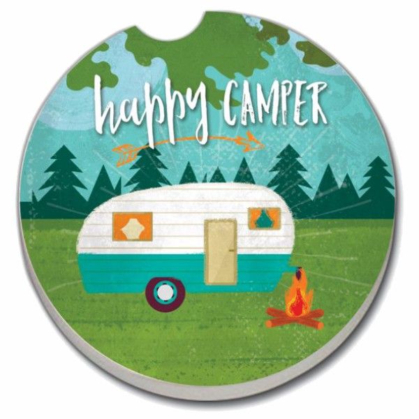 RETRO HAPPY CAMPER AUTO COASTER