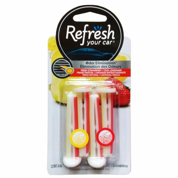 Refresh Your Car Vent Sticks (4 Pack) -Fresh Strawberry/Cool Lemonade