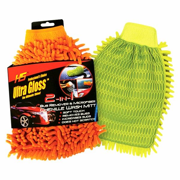 2-1 Microfiber Chenille Wash Mitt