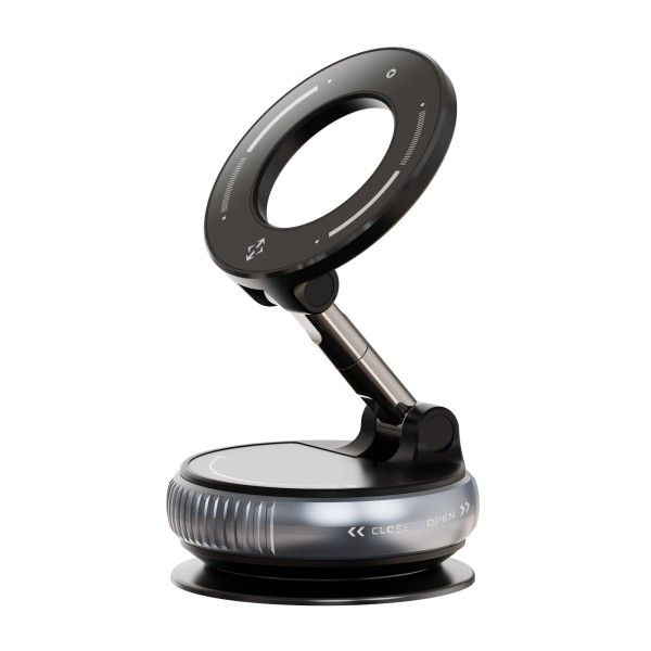 Vacuum magnetic bracket Full Zinc Phone Holder Black