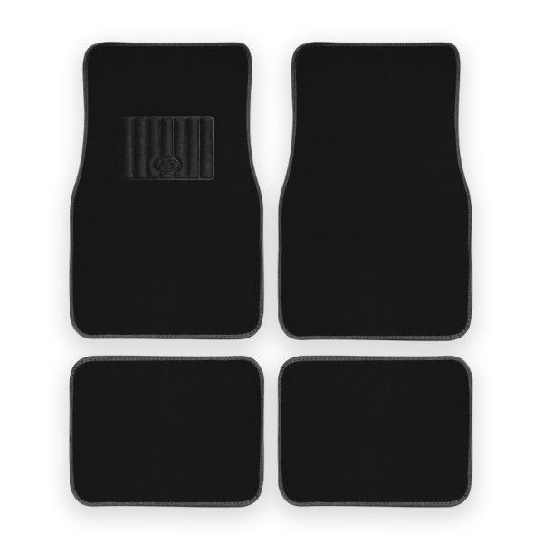 HS Plush Carpet Mats 4 Pcs Black