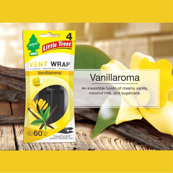 VENT WRAP LITTLE TREE VANILLAROMA 4 PK