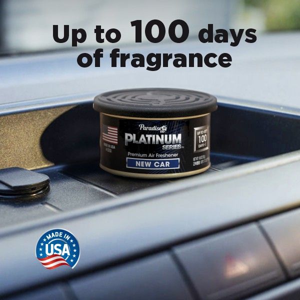 Paradise Air Platinum Spillproof Organic Can New Car