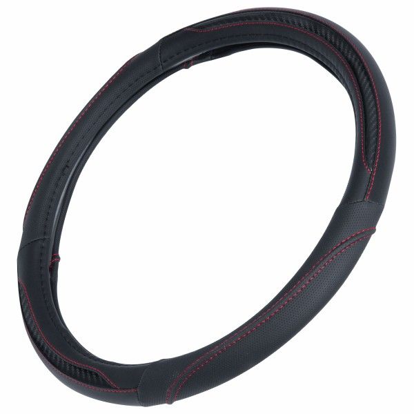 Shiny Carbon + PU Steering wheel cover Black