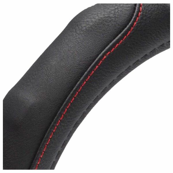 TPE Red stitched Steering wheel cover Black