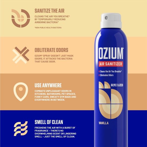 Ozium 8 Oz.  Auto Air Freshener Vanilla
