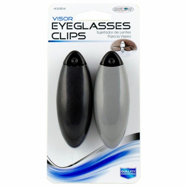 2 Pack Metallic Plastic Eyeglasses Clip