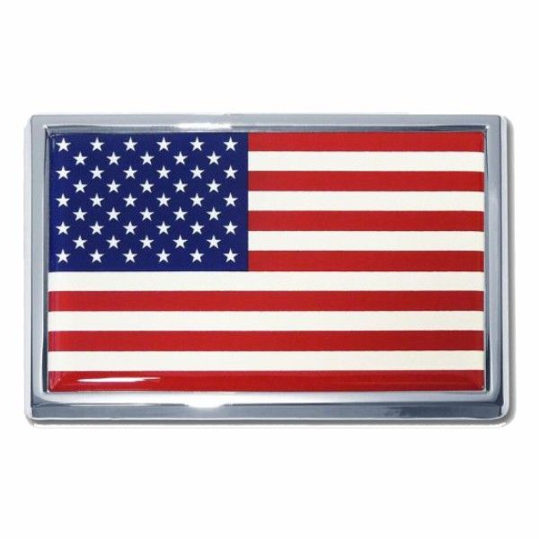 CHROME EMBLEM AMERICAN FLAG