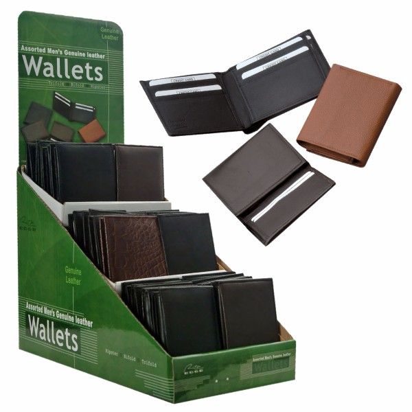 24 WALLET DISPLAY GENIUNE LEATHER
