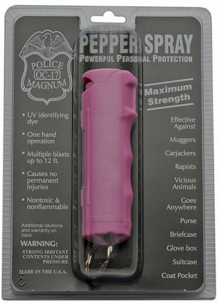 1/2 OZ PEPPER SPRAY WITH HARD CASE CHAIN HOLSTER PURPLE