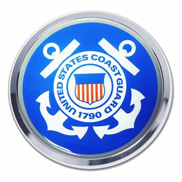 CHROME EMBLEM COAST GUARD EMBLEM