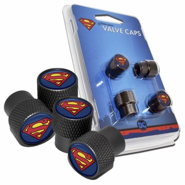 SUPERMAN VALVE CAP BLACK 4 PACK