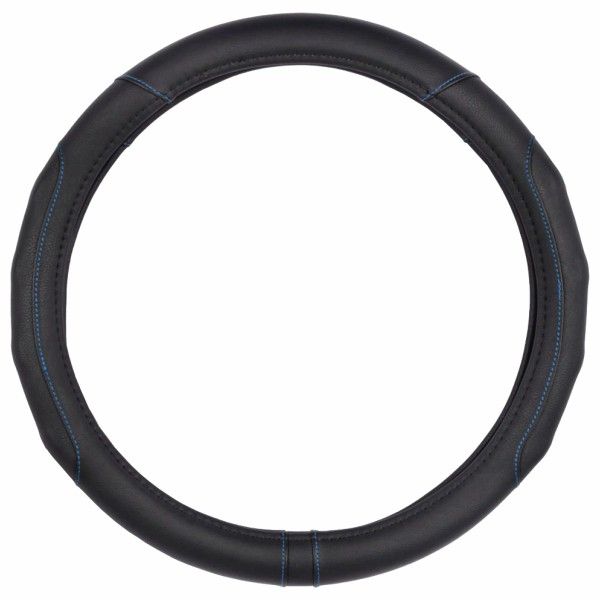 TPE Blue stitched Steering wheel cover Black