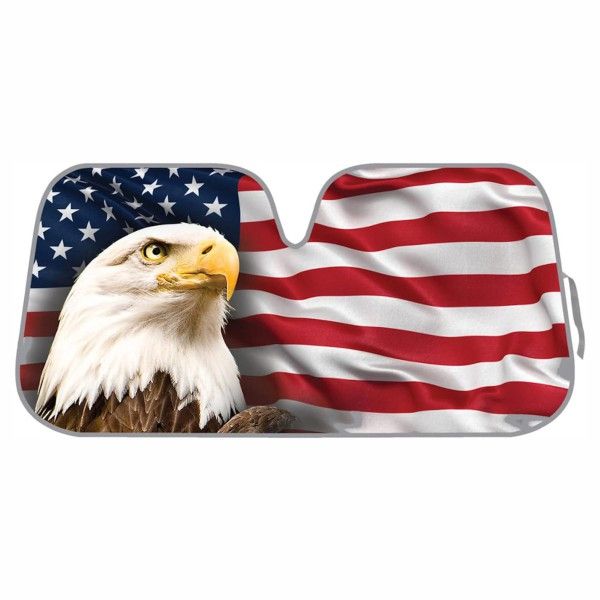 Auto Shade American Eagle Flag