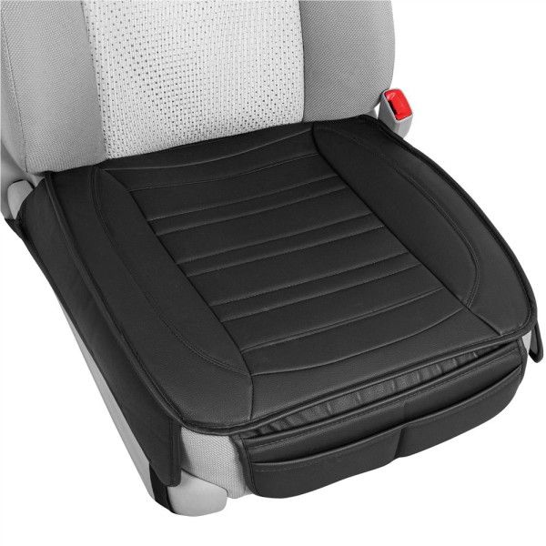 Seat Cushion Black PU Leather 2 Pcs MTSC 420 BK