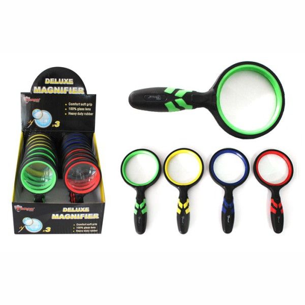 Magnifying Glass (3x) (Rubber Coated) 16 pcs disp