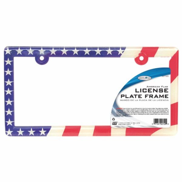 Custom Accessories 92720 Clear American Flag License Plate Frame