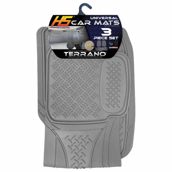 HS Terrano Rubber Mats 3 Pcs Grey