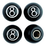 8-Ball Style Black  Valve Caps