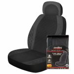 1PC TRILOGY  BLK/GRY with GREY STITCH Seat Cover 