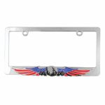 Custom Frames Chrome Metal Patriot Eagle License Plate Frame 92861